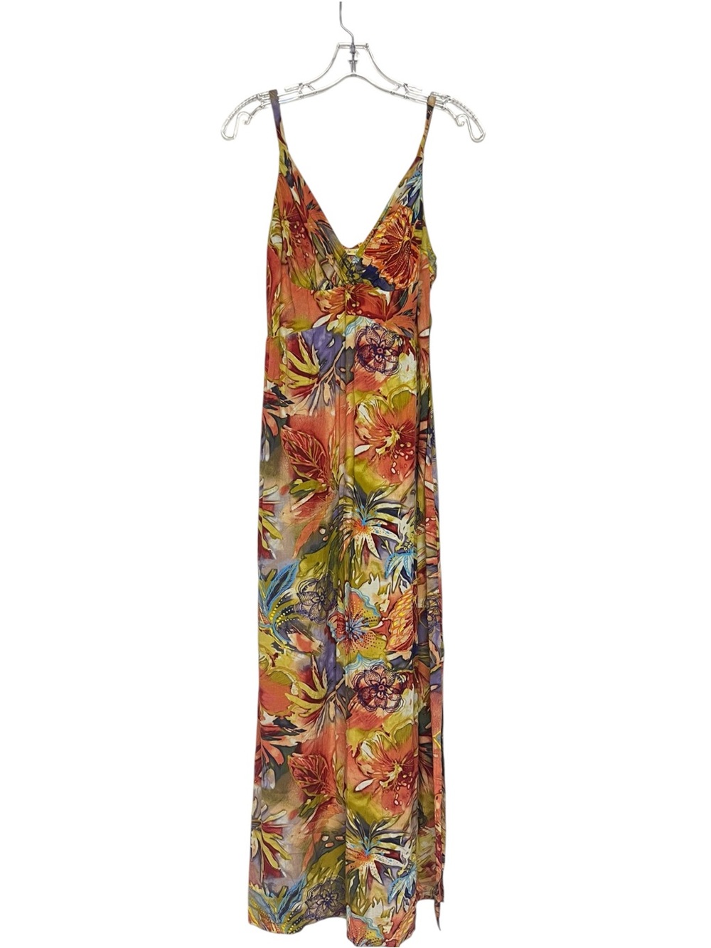 Vintage Jams World Floral Afterglow Slip Maxi Dress Watercolor Y2K Artsy Boho